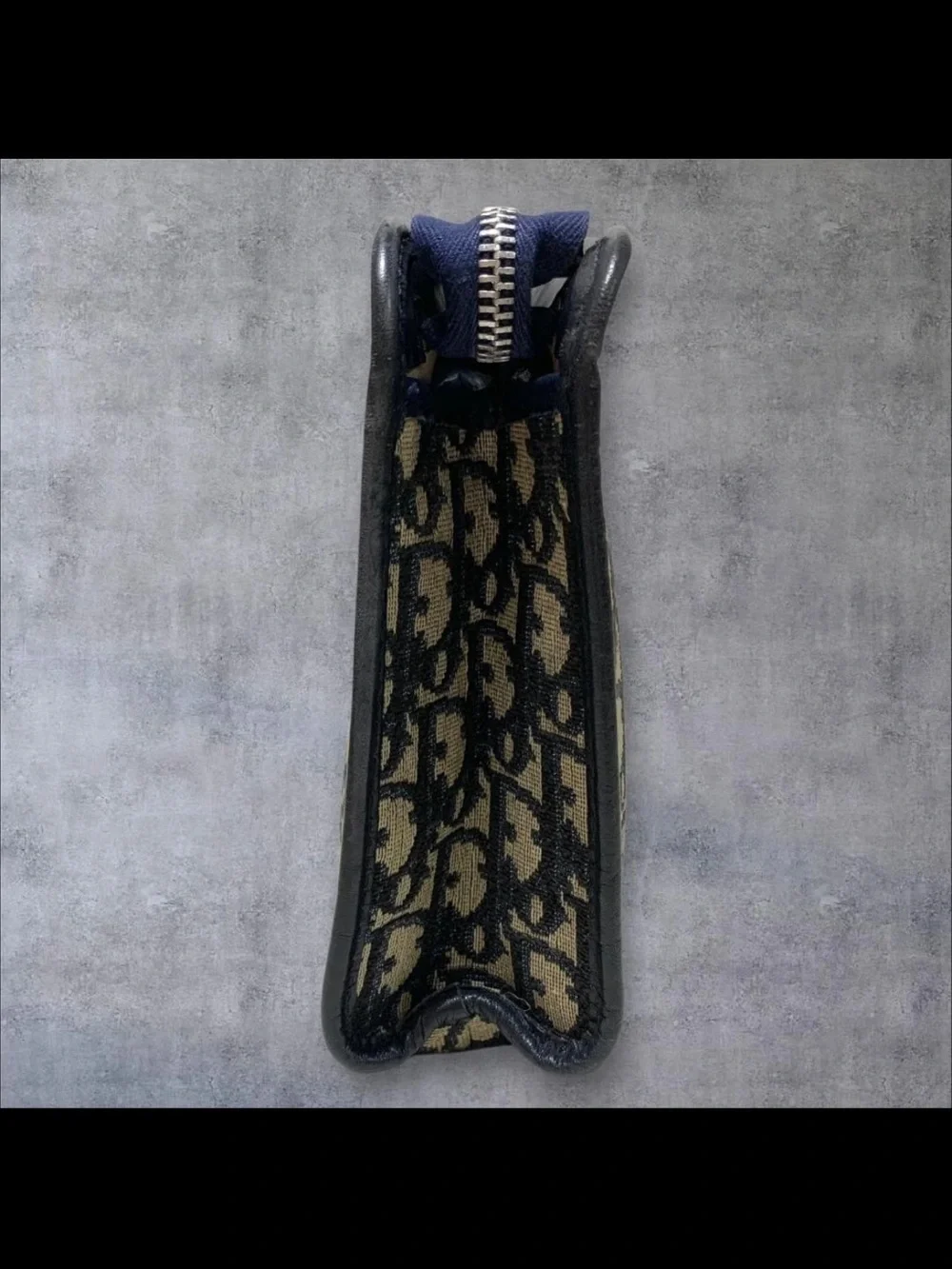 Dior Black and Tan Monogram Zip Pouch